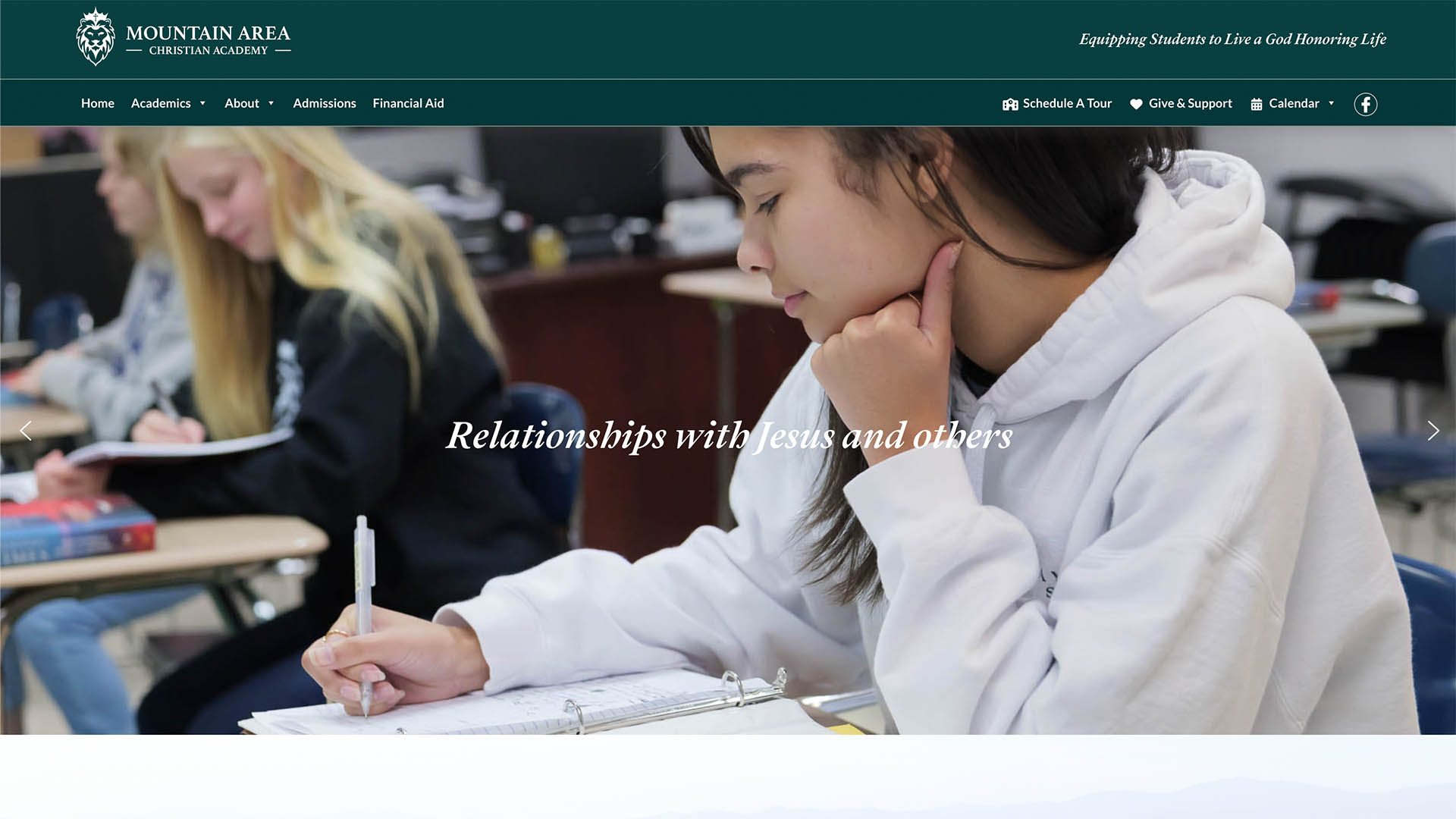 Mountain Area Christian Academy: A Blue Ridge website by Alight Media